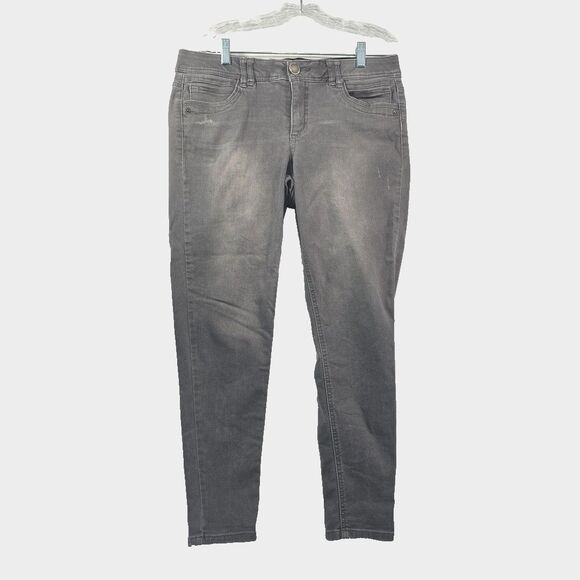 Democracy AB Solution Jeans Women's Size 10 Ankle Gray Tummy Control Distressed - Picture 1 of 10